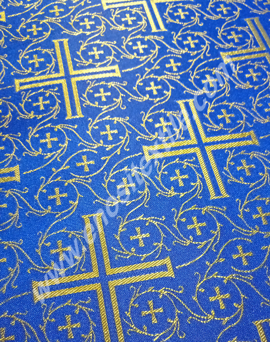 KL-029 Blue-Gold Brocade Fabrics